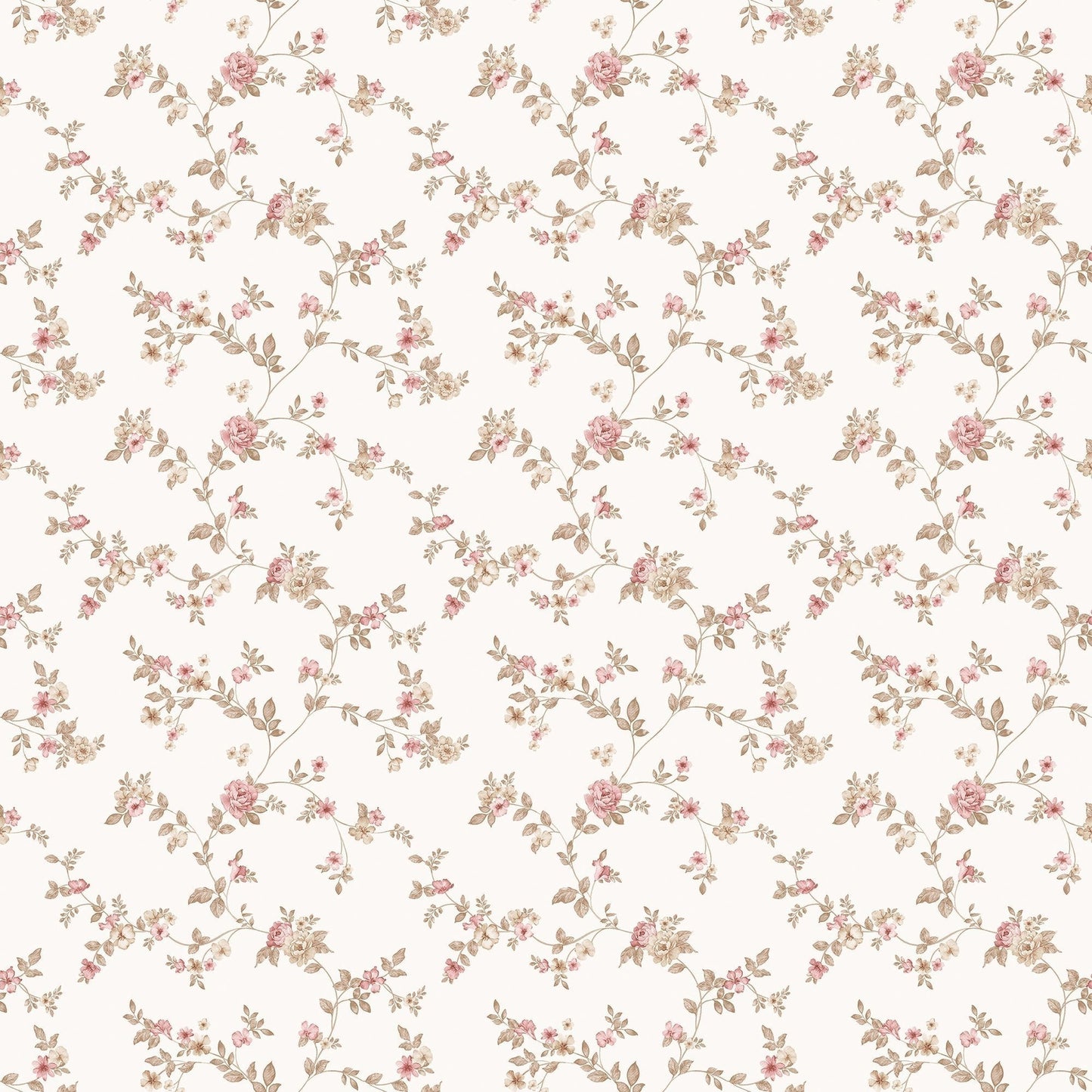 Small Prints Delicate Floral Wallpaper - Cranberry, tan - Galerie - G56648 - Premier Wallcovering