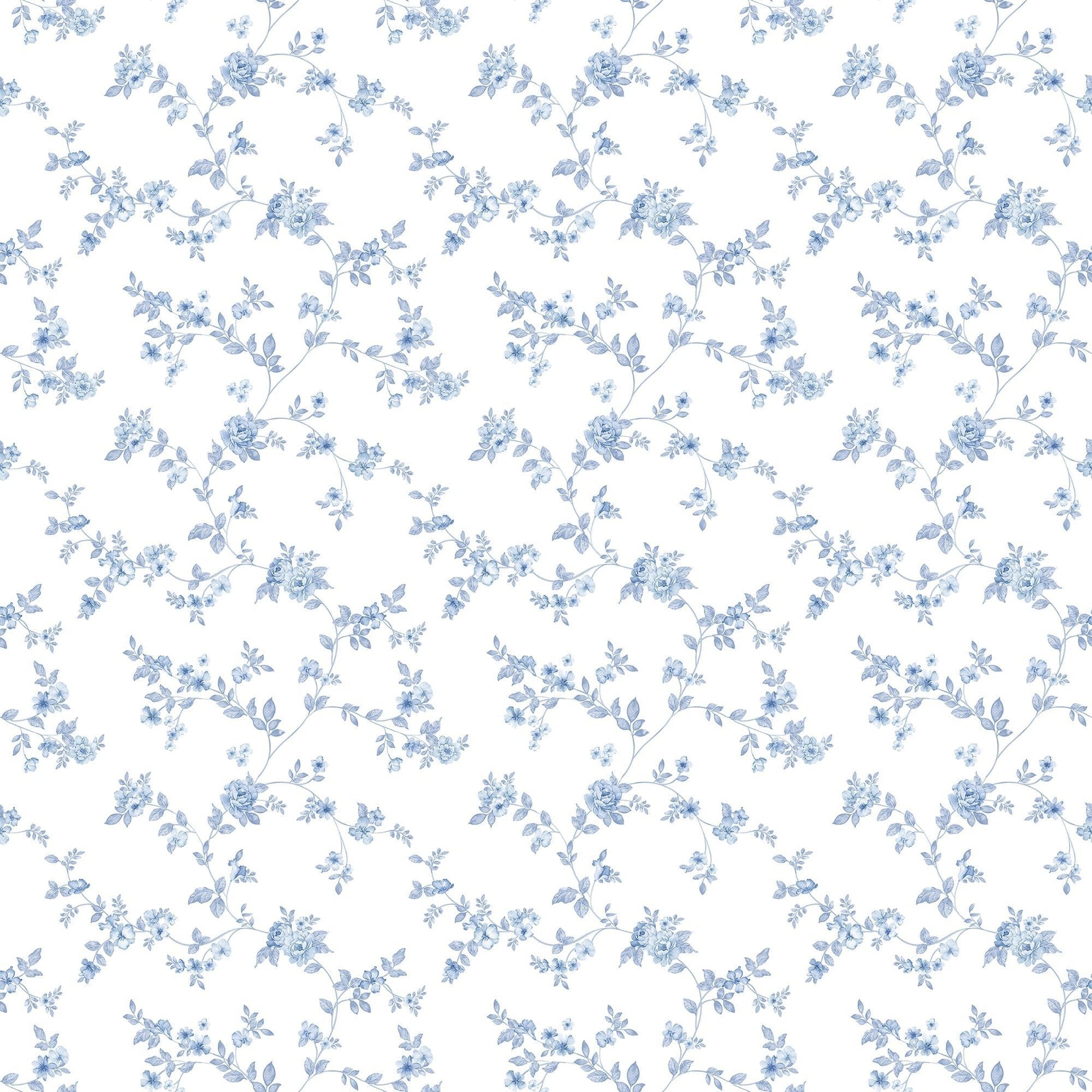 Small Prints Delicate Floral Wallpaper - Blues - Galerie - G56647 - Premier Wallcovering