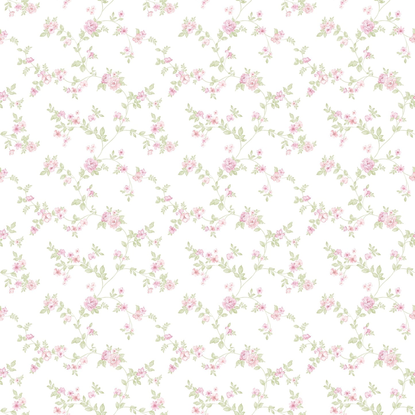 Small Prints Delicate Floral Wallpaper - Pink / Green - Galerie - G56649 - Premier Wallcovering