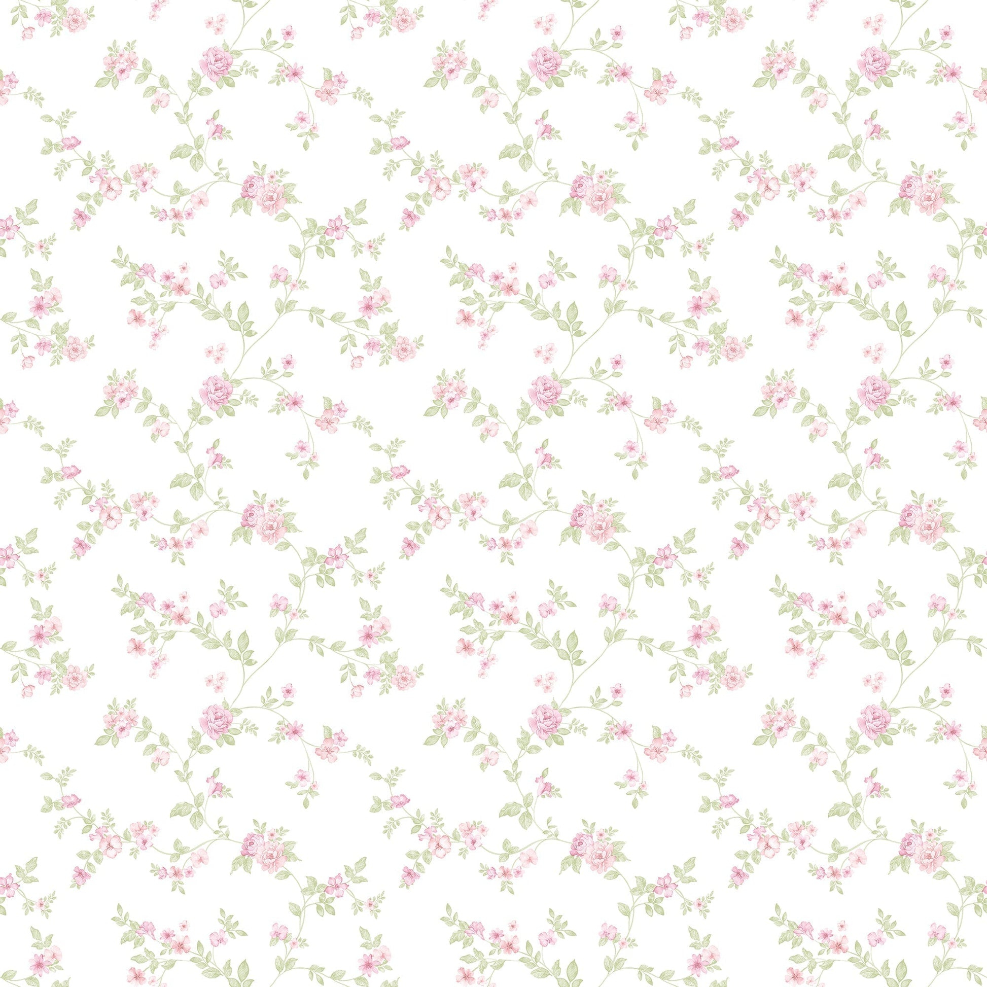 Small Prints Delicate Floral Wallpaper - Pink / Green - Galerie - G56649 - Premier Wallcovering