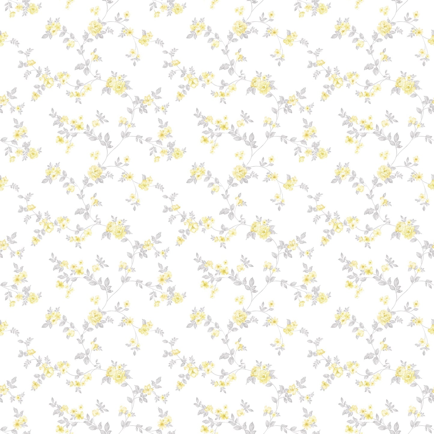 Small Prints Delicate Floral Wallpaper - Yellow / Grey - Galerie - G56650 - Premier Wallcovering
