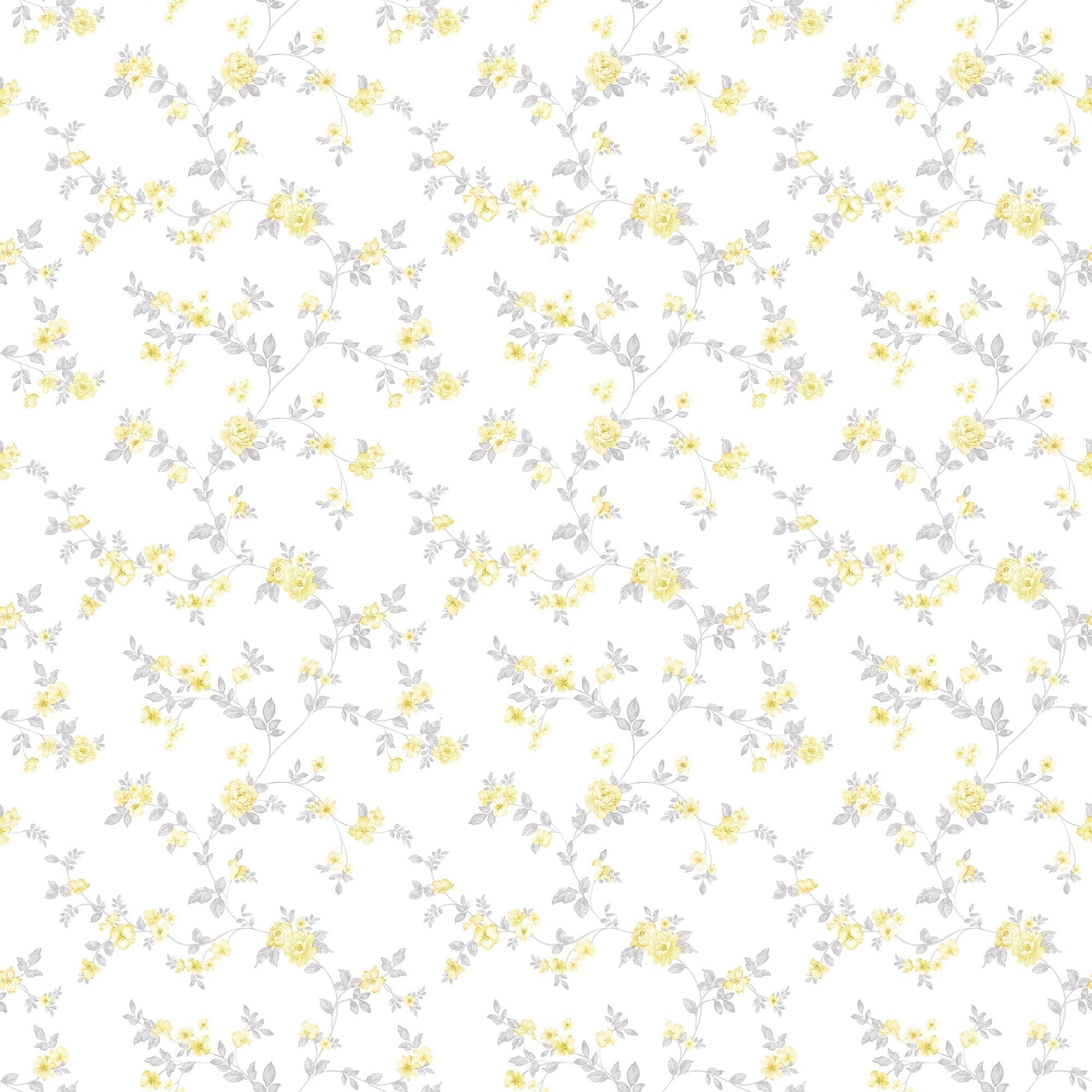 Small Prints Delicate Floral Wallpaper - Yellow / Grey - Galerie - G56650 - Premier Wallcovering