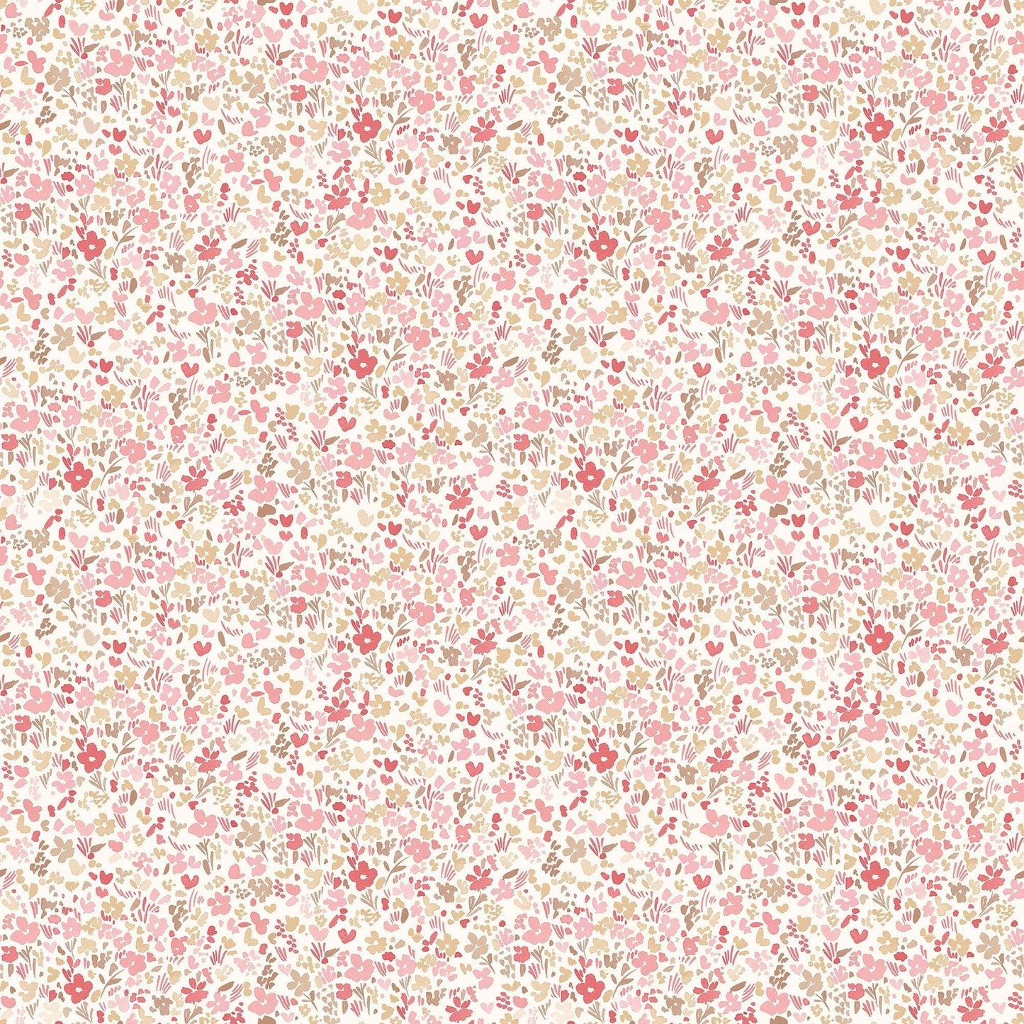 Small Prints Mini Mod Floral Wallpaper - Cranberry / Tan - Galerie - G56666 - Premier Wallcovering