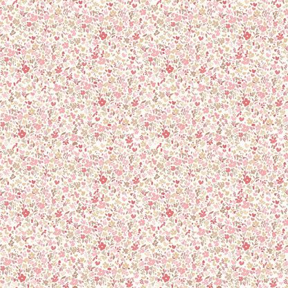 Small Prints Mini Mod Floral Wallpaper - Cranberry / Tan - Galerie - G56666 - Premier Wallcovering