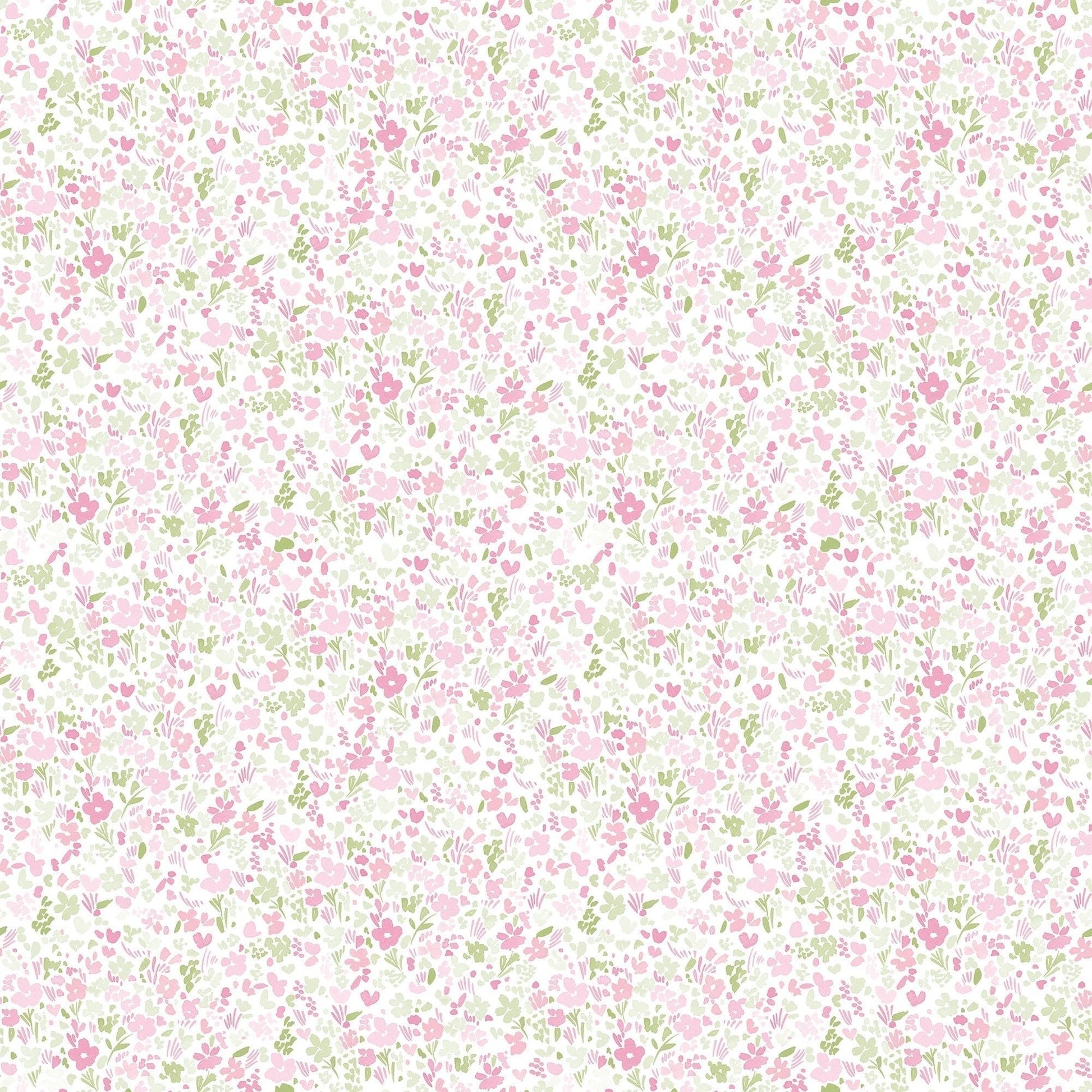 Small Prints Mini Mod Floral Wallpaper - Pink / Green - Galerie - G56669 - Premier Wallcovering