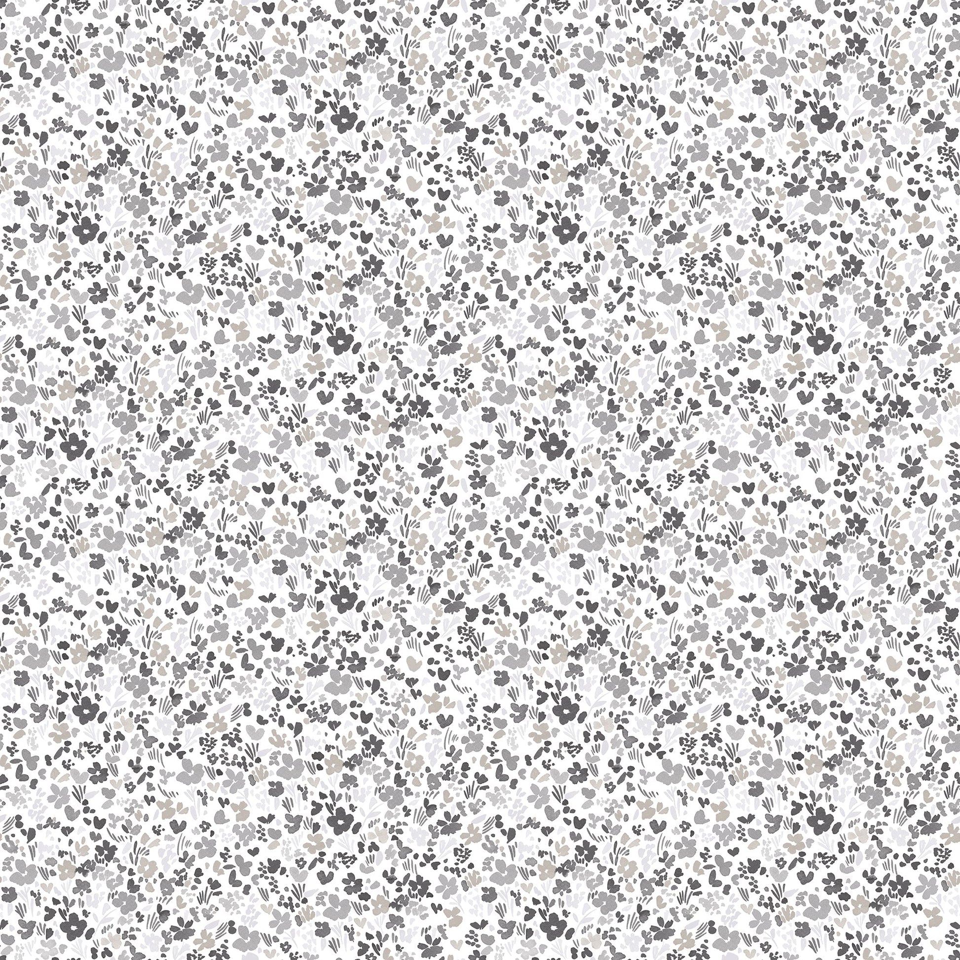 Small Prints Mini Mod Floral Wallpaper - Grey / Black - Galerie - G56667 - Premier Wallcovering