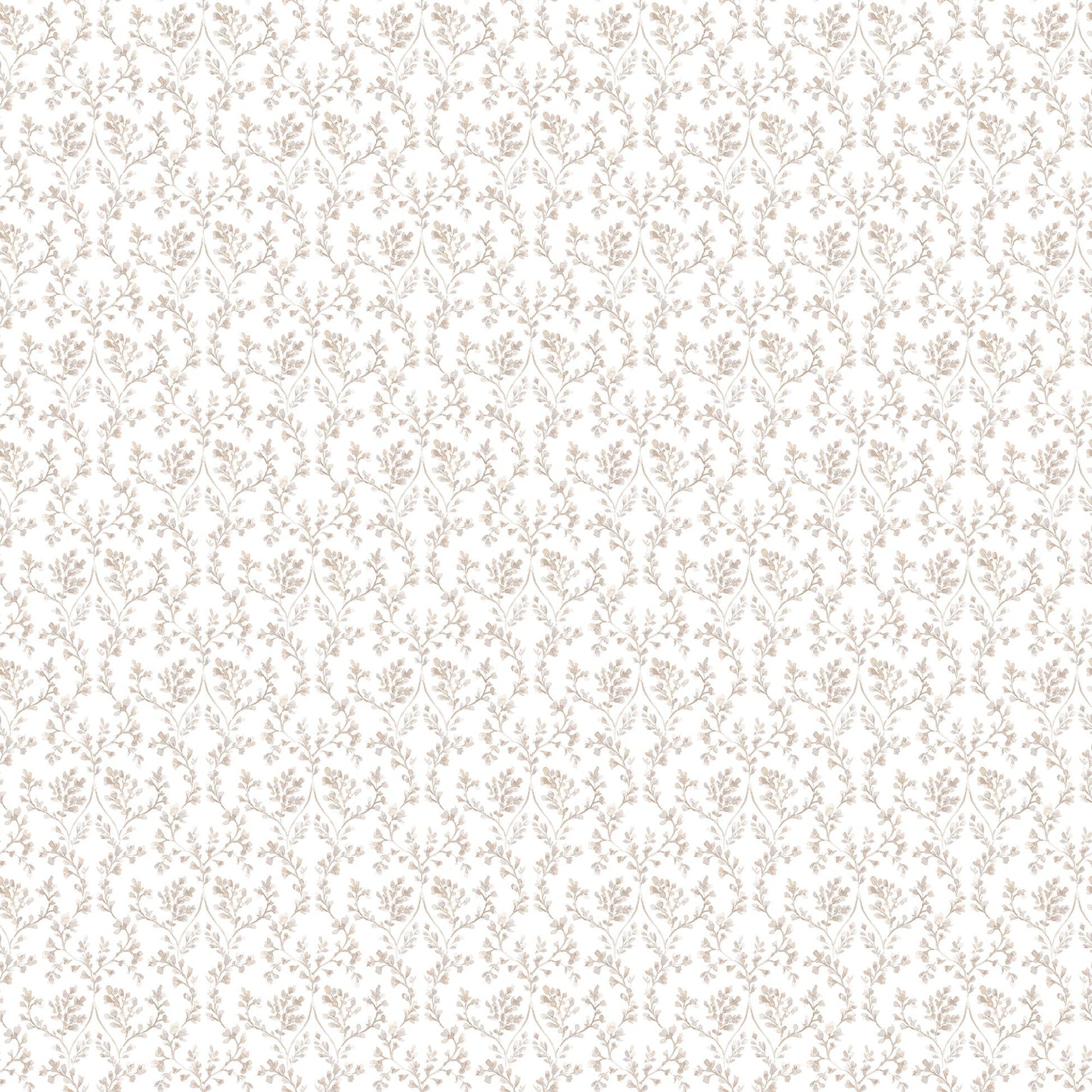 Small Prints Ogee Floral Wallpaper - Taupes - Galerie - G56682 - Premier Wallcovering