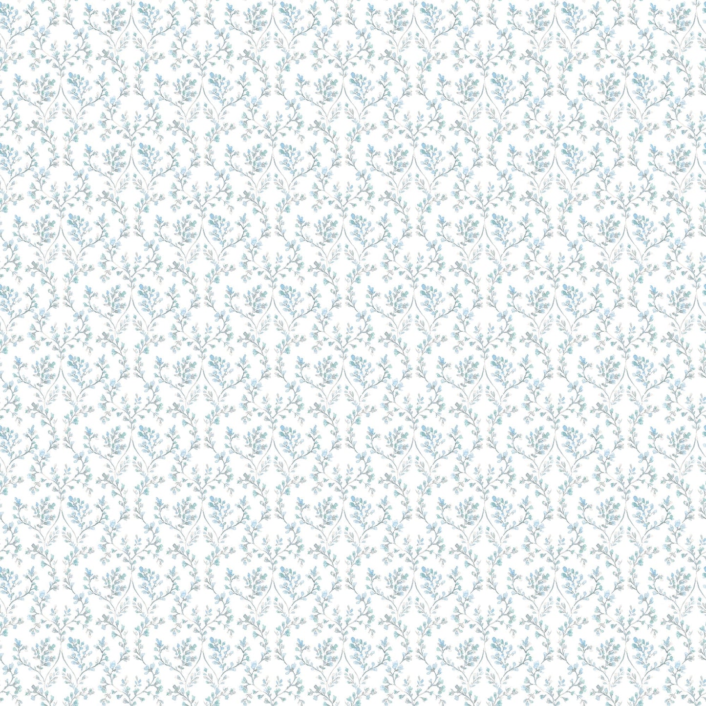 Small Prints Ogee Floral Wallpaper - Teal / Blue / Beige - Galerie - G56683 - Premier Wallcovering