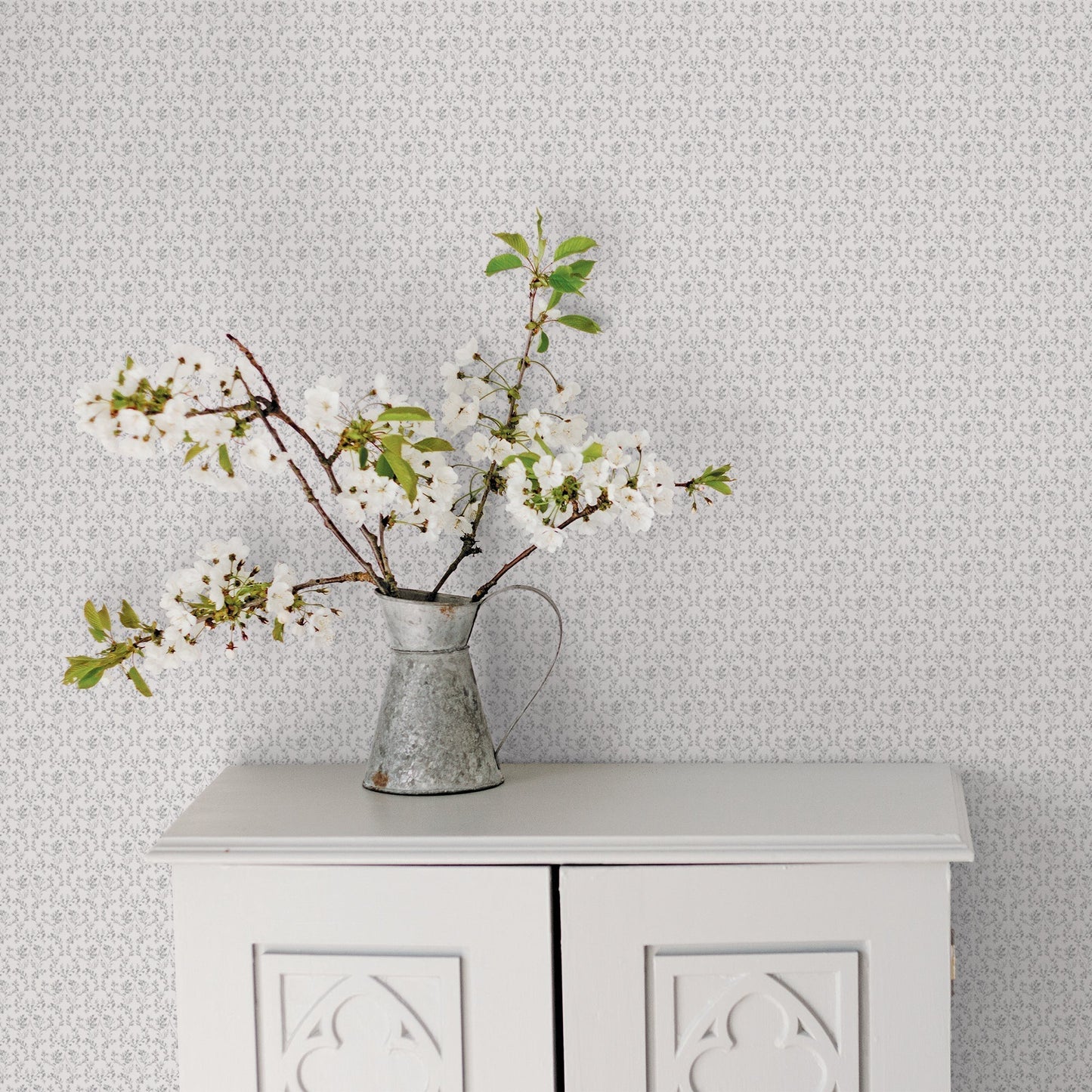 Small Prints Ogee Floral Wallpaper - Black / Greys - Galerie - G56678 - Premier Wallcovering