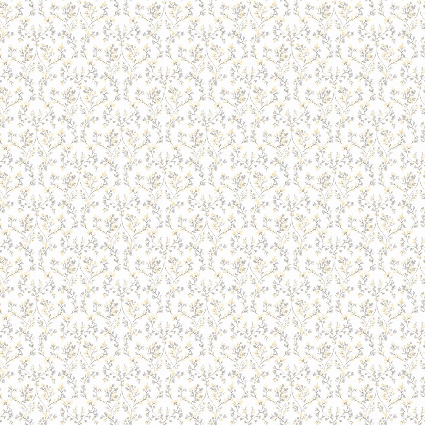 Small Prints Ogee Floral Wallpaper - Grey / Yellow - Galerie - G56681 - Premier Wallcovering