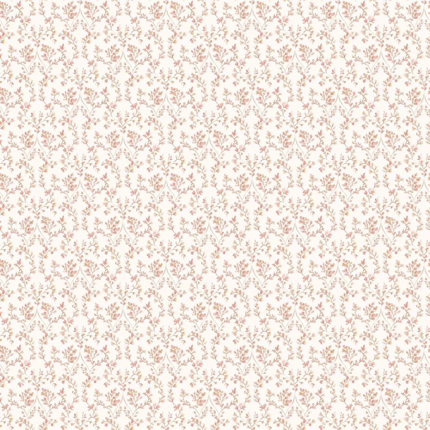 Small Prints Ogee Floral Wallpaper - Cranberry / Tan - Galerie - G56679 - Premier Wallcovering