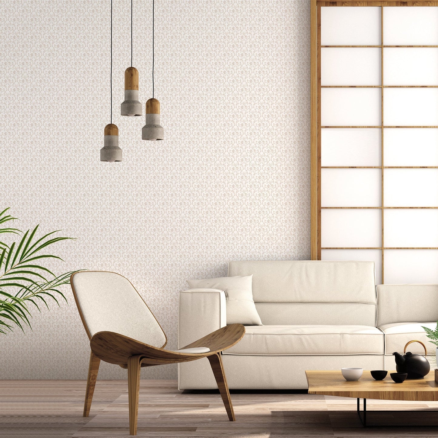 Small Prints Ogee Floral Wallpaper - Taupes - Galerie - G56682 - Premier Wallcovering