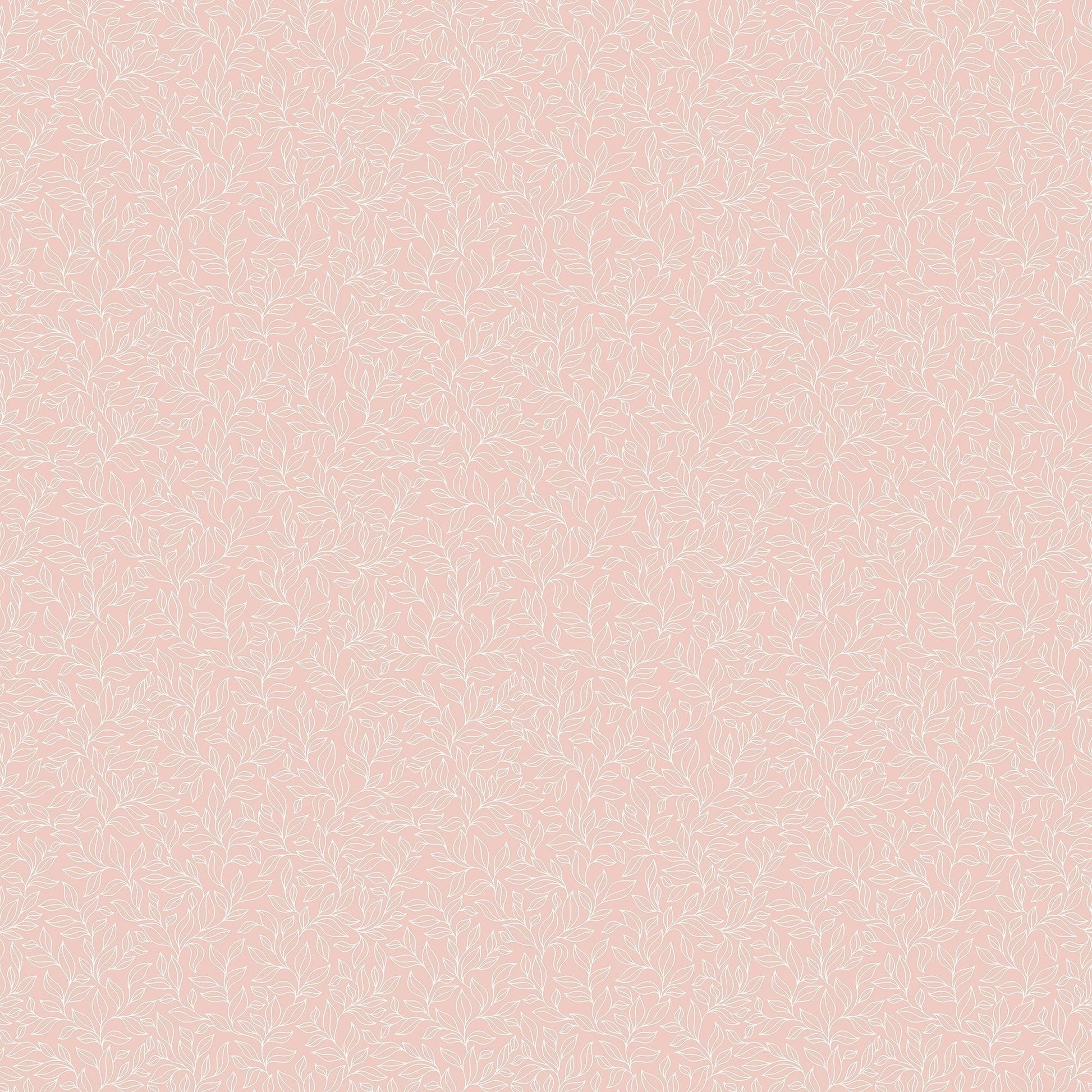 Small Prints Stencil Leaf Wallpaper - Pink - Galerie - G56698 - Premier Wallcovering