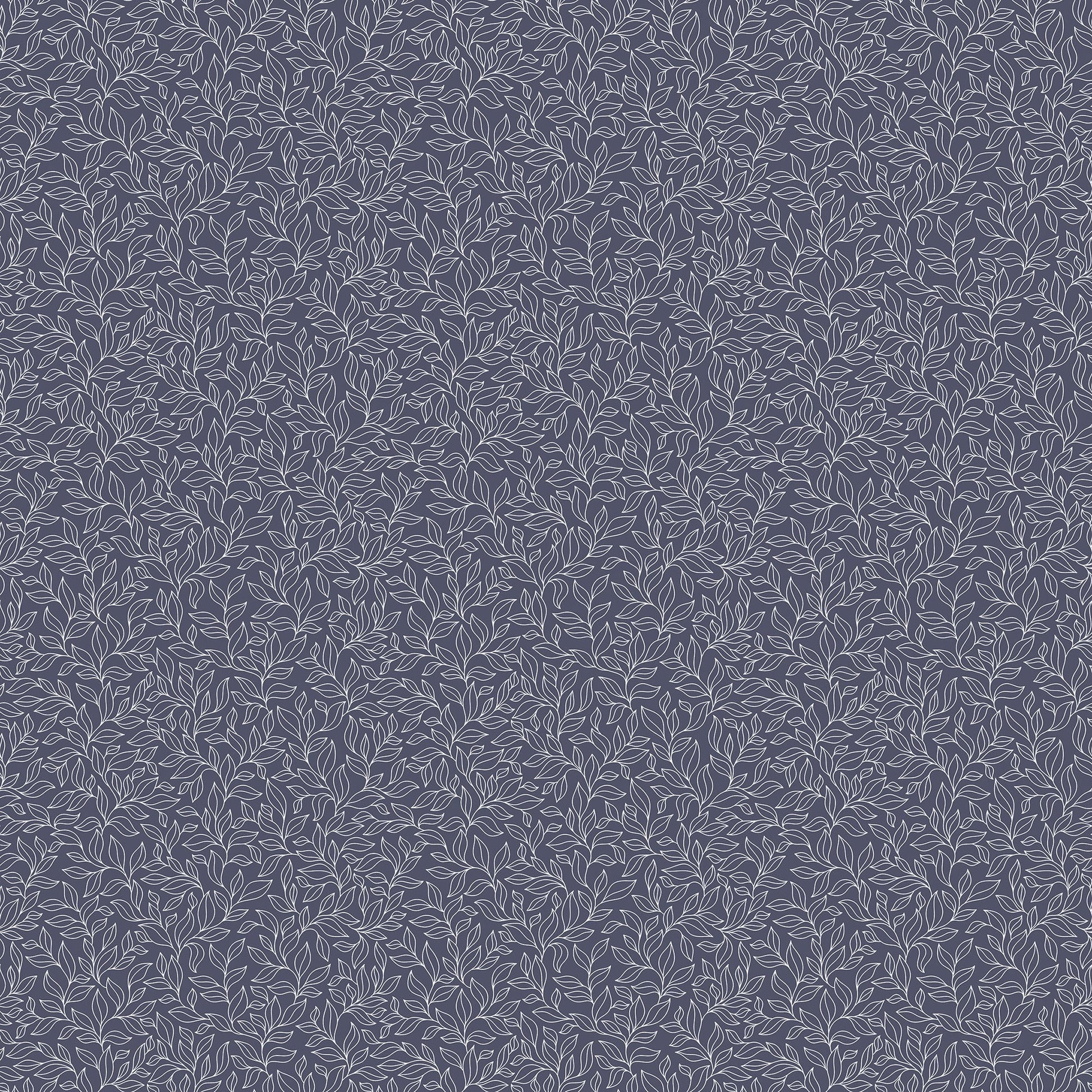 Small Prints Stencil Leaf Wallpaper - Navy / Choke - Galerie - G56697 - Premier Wallcovering