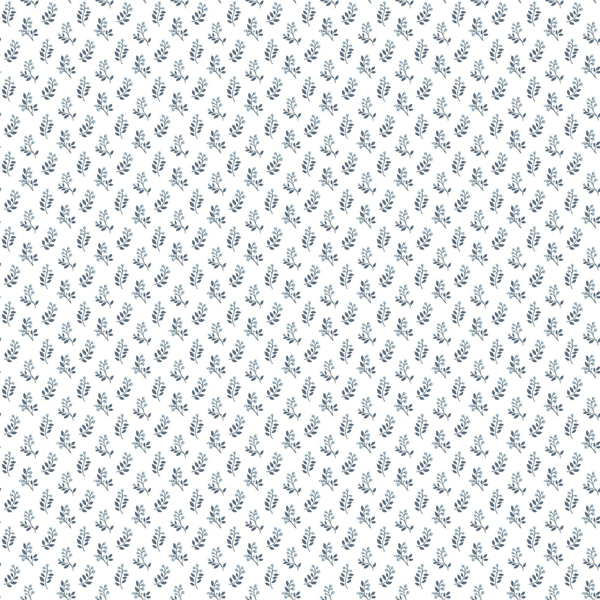 Small Prints Vintage Bud Wallpaper - Blue / Navy - Galerie - G56708 - Premier Wallcovering