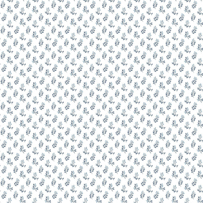 Small Prints Vintage Bud Wallpaper - Blue / Navy - Galerie - G56708 - Premier Wallcovering