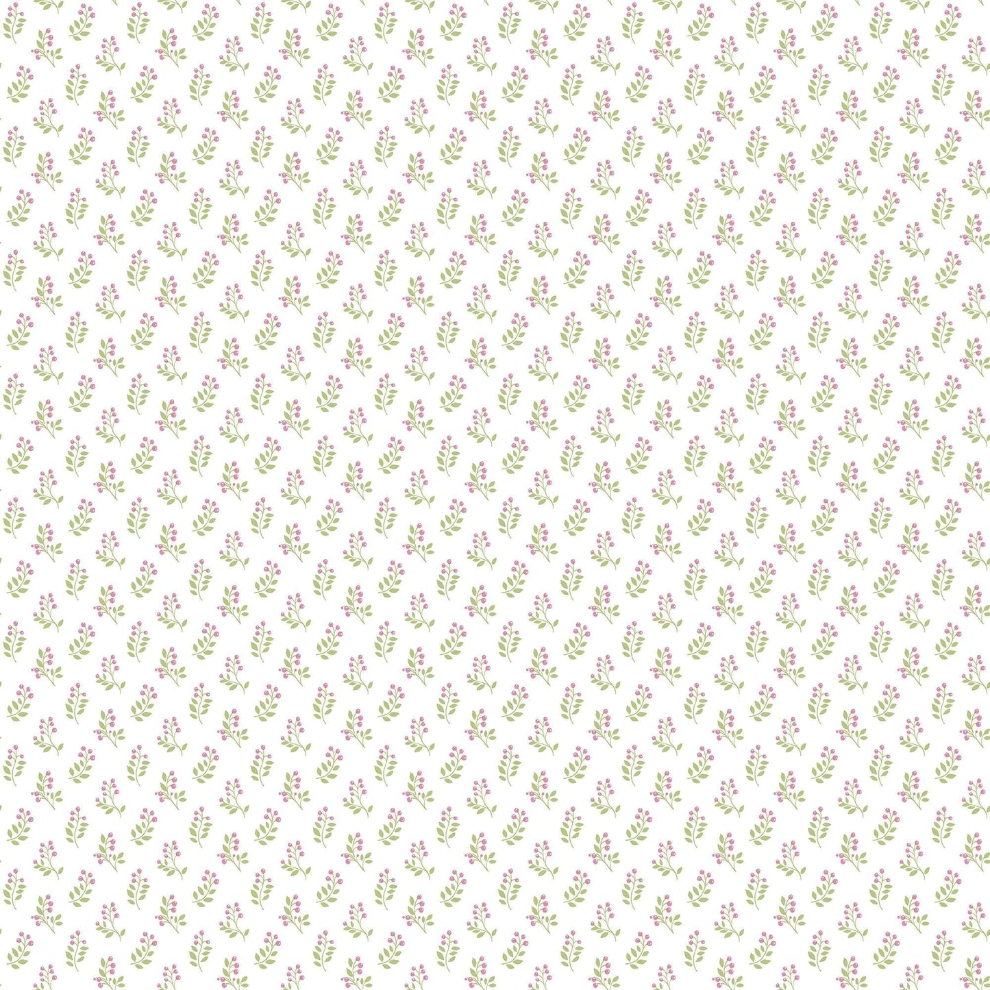 Small Prints Vintage Bud Wallpaper - Pink / Green - Galerie - G56710 - Premier Wallcovering