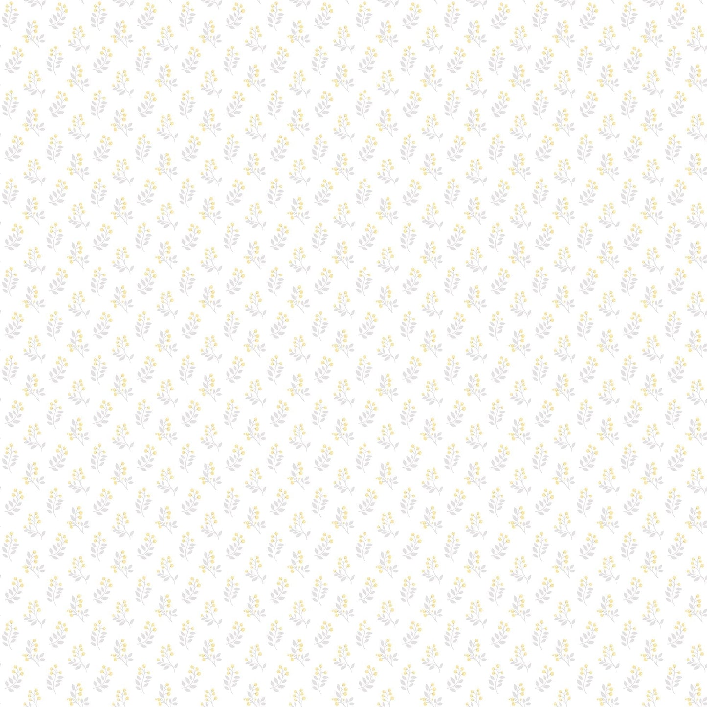 Small Prints Vintage Bud Wallpaper - Yellow / Grey - Galerie - G56711 - Premier Wallcovering