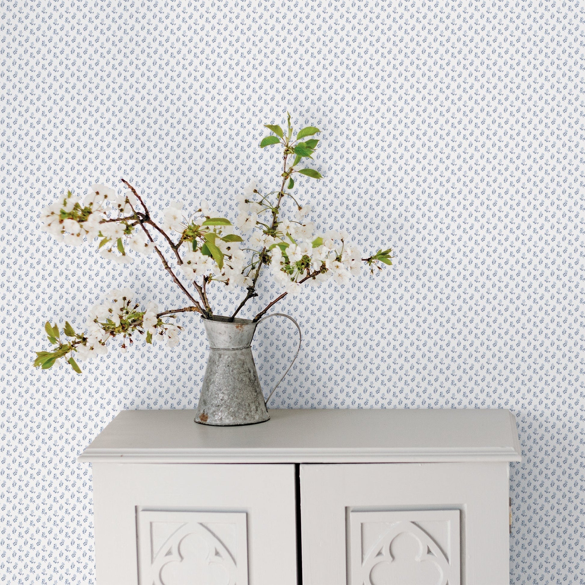 Small Prints Vintage Bud Wallpaper - Blue / Navy - Galerie - G56708 - Premier Wallcovering