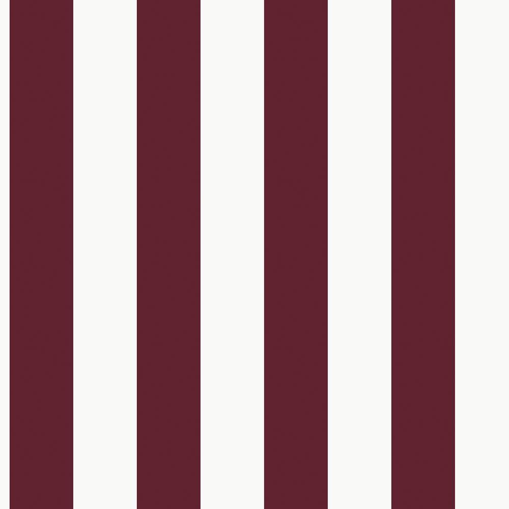 Smart Stripes Awning Stripe Wallpaper - Cranberry - Galerie - G68050 - Premier Wallcovering