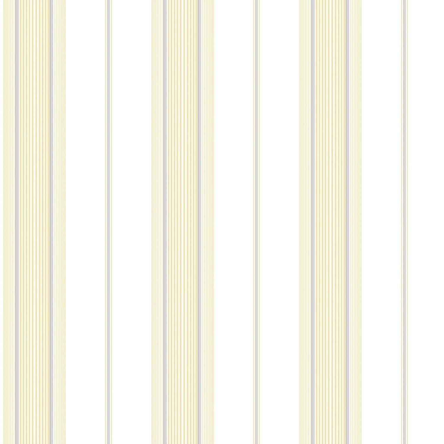 Smart Stripes Multi - Stripe Wallpaper - Yellow / White - Galerie - G67578 - Premier Wallcovering