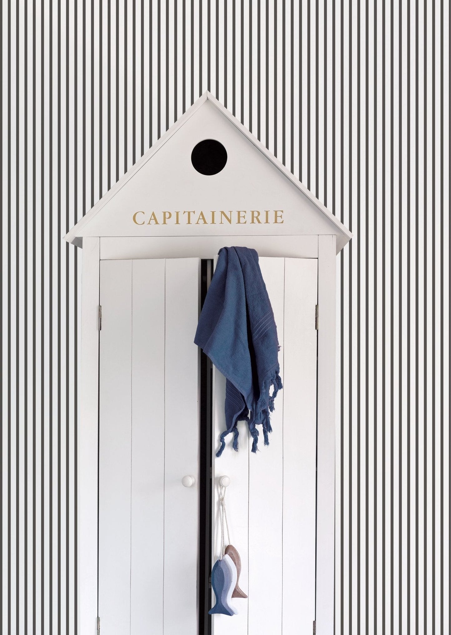 Smart Stripes Pin Stripe Wallpaper - Black / Cream - Galerie - G67533 - Premier Wallcovering