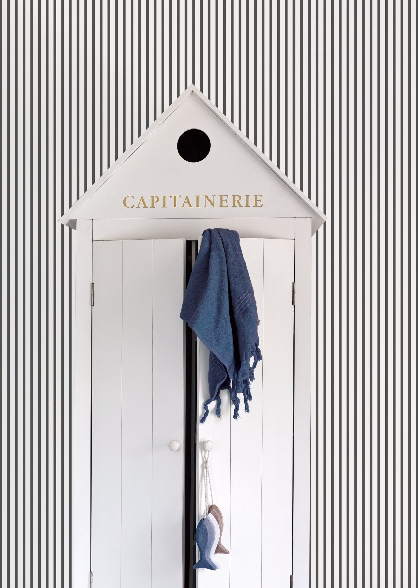 Smart Stripes Pin Stripe Wallpaper - Black / Cream - Galerie - G67533 - Premier Wallcovering