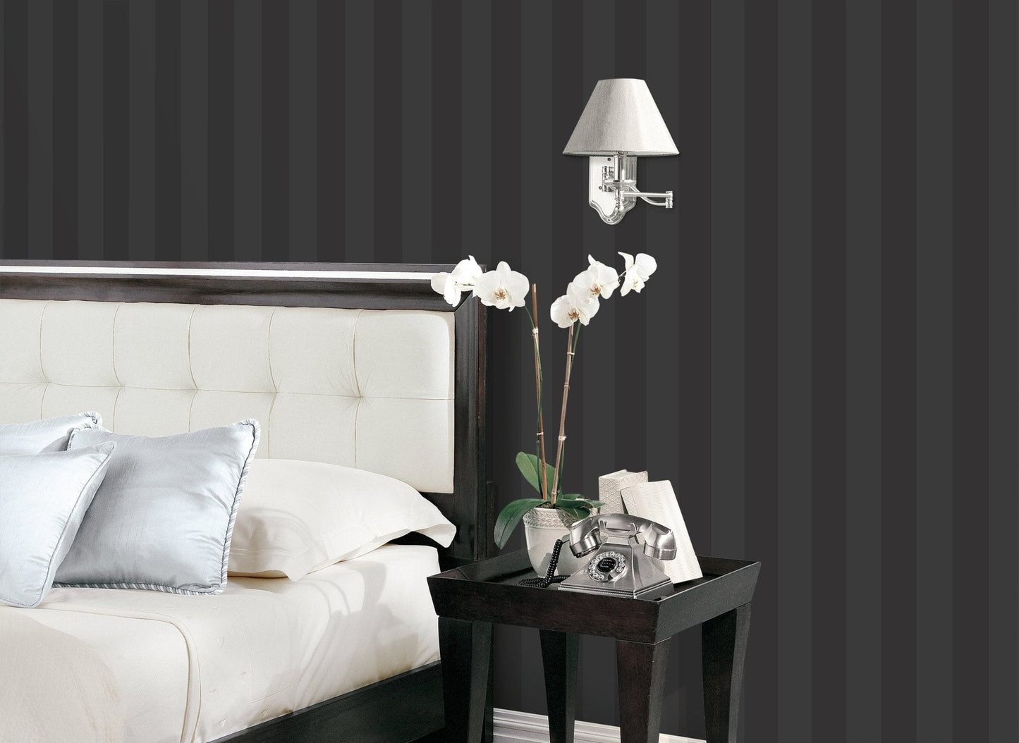 Smart Stripes Single Colour Stripe Wallpaper - Black - Galerie - G67556 - Premier Wallcovering