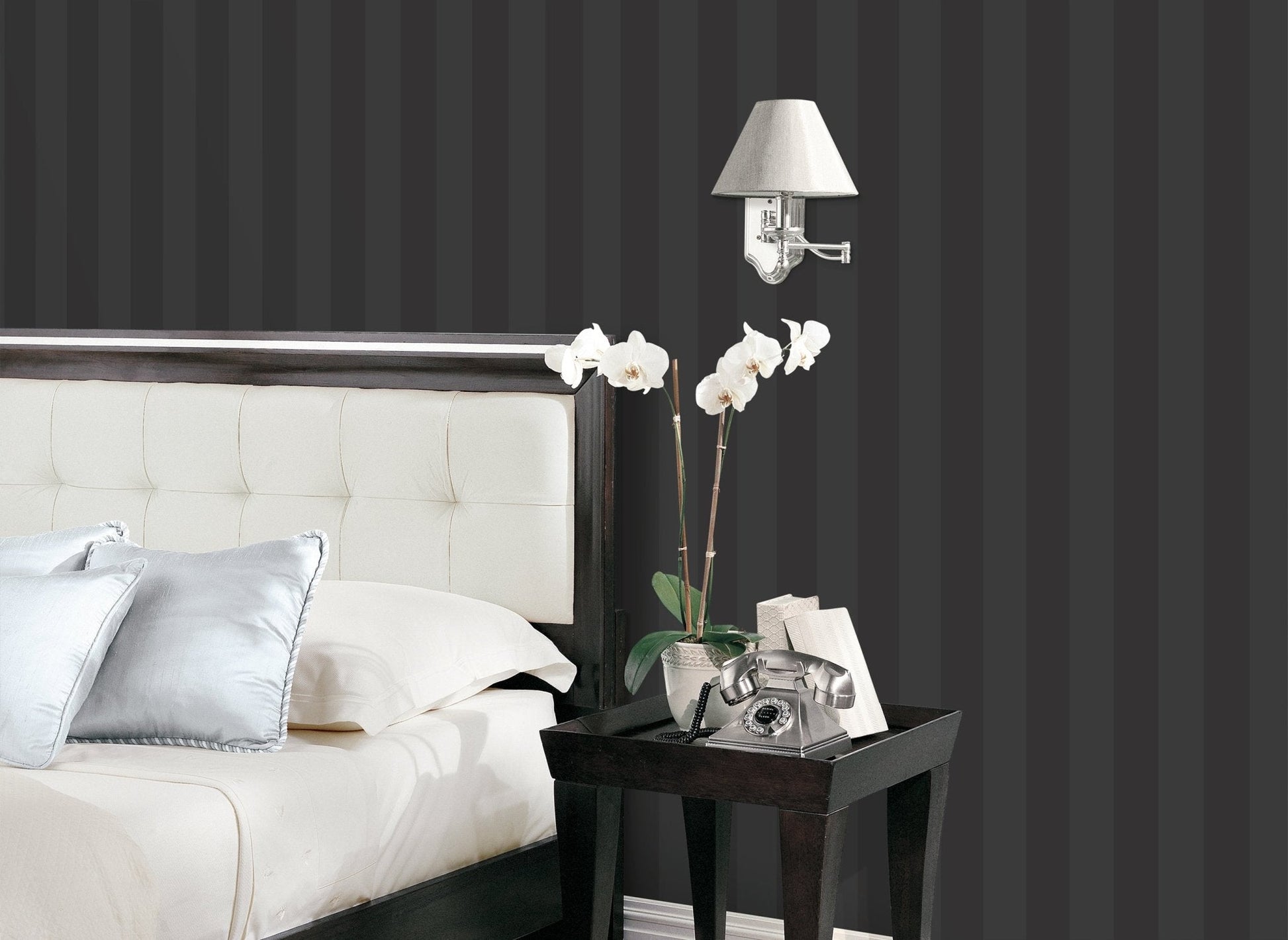 Smart Stripes Single Colour Stripe Wallpaper - Black - Galerie - G67556 - Premier Wallcovering