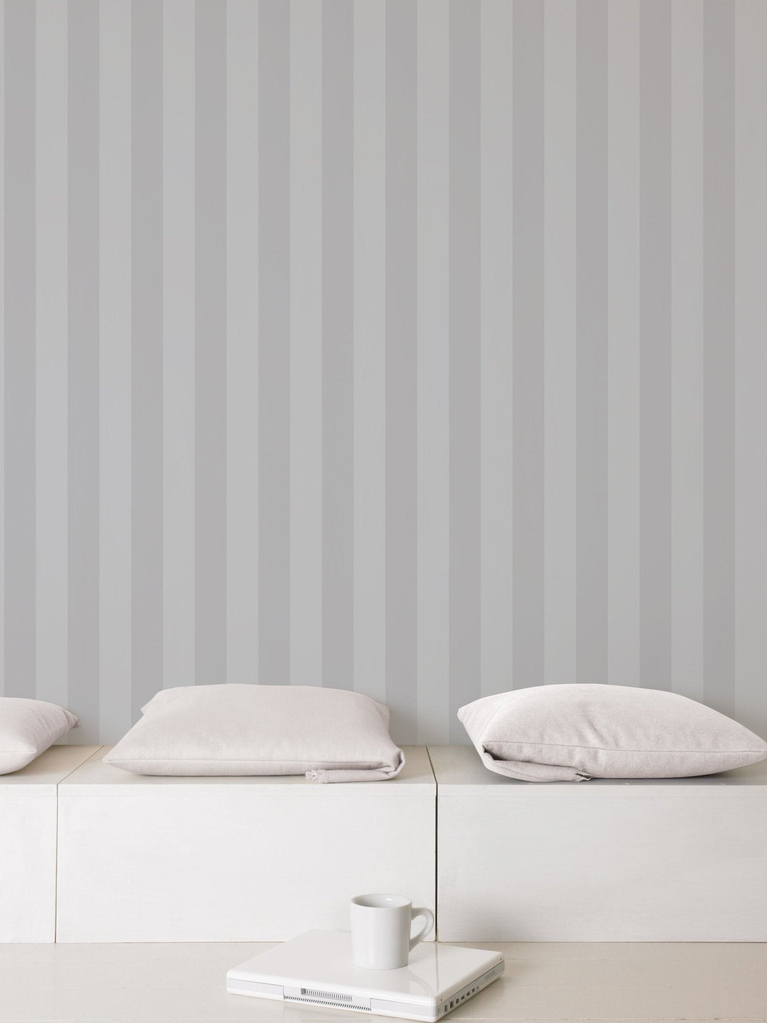 Smart Stripes Single Colour Stripe Wallpaper - Grey - Galerie - G67559 - Premier Wallcovering