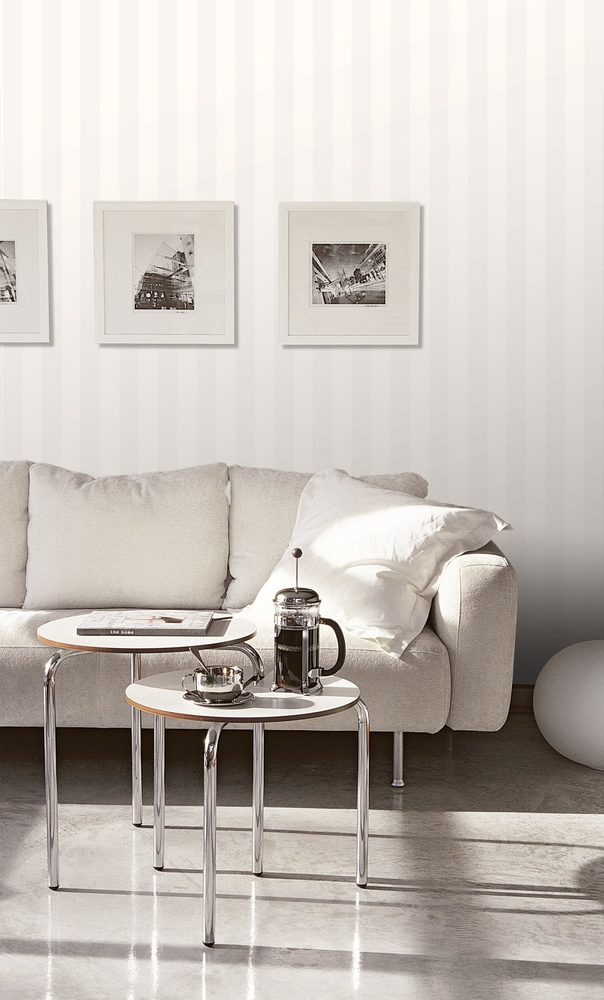 Smart Stripes Single Colour Stripe Wallpaper - Beige - Galerie - G67558 - Premier Wallcovering