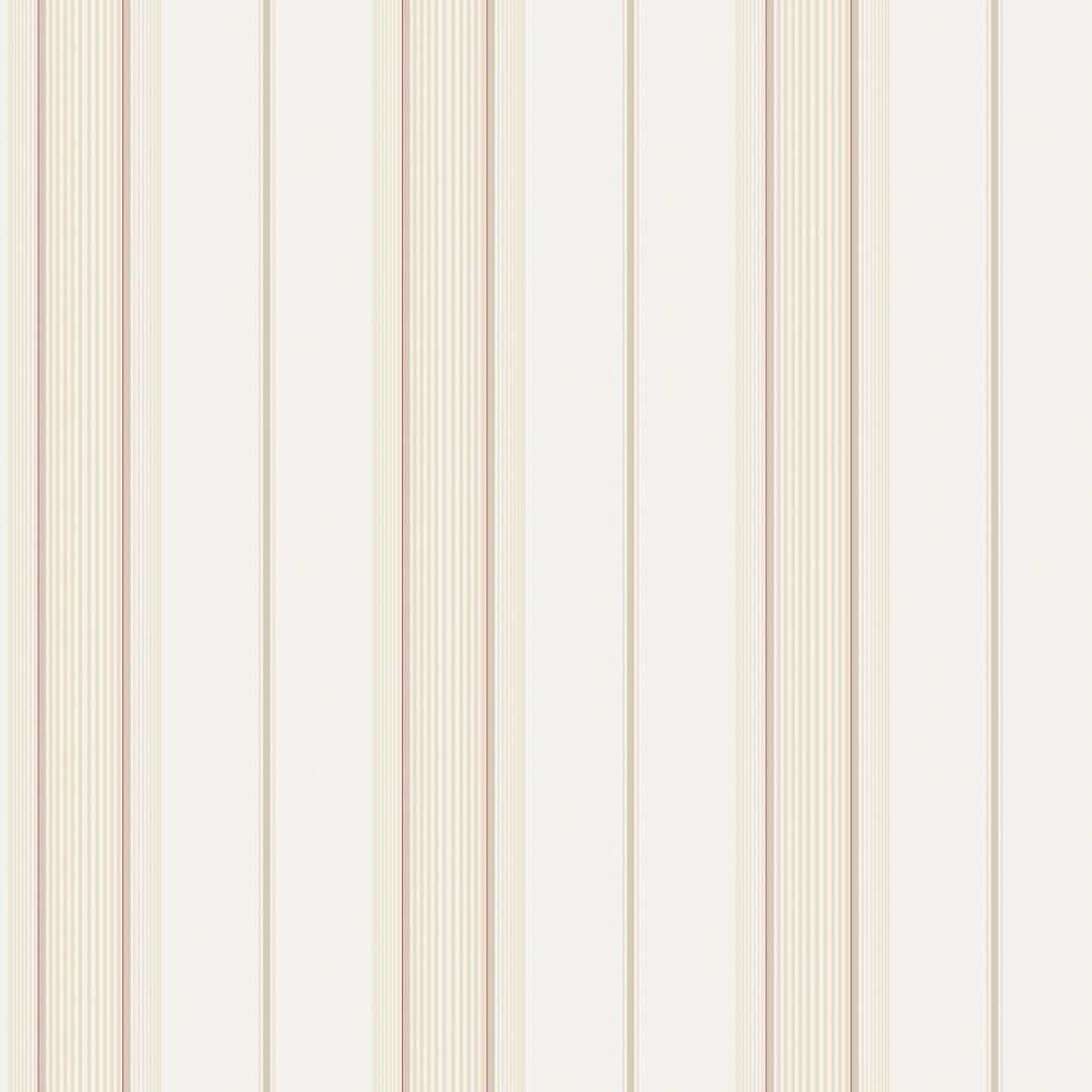 Smart Stripes Slim Stripe Wallpaper - Cream / Beige / Red - Galerie - G68072 - Premier Wallcovering