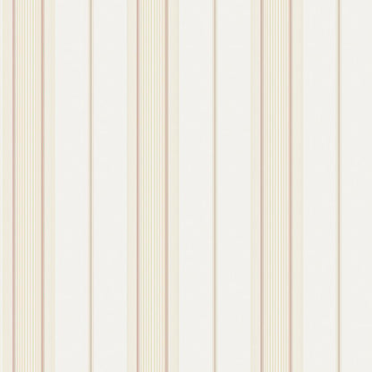 Smart Stripes Slim Stripe Wallpaper - Cream / Beige / Red - Galerie - G68072 - Premier Wallcovering