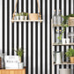 Smart Stripes Striped Wallpaper - Black / White - Galerie - G67521 - Premier Wallcovering
