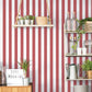 Smart Stripes Striped Wallpaper - Red / White - Galerie - G67525 - Premier Wallcovering