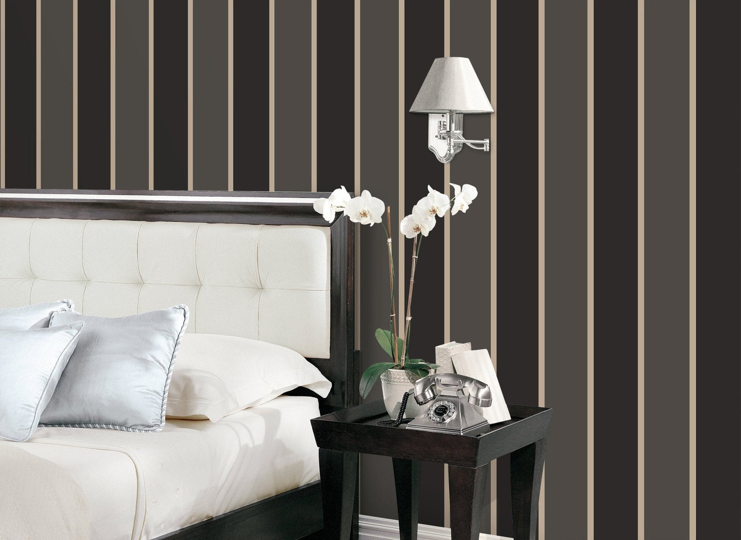 Smart Stripes Wide Stripe Wallpaper - Black / Grey - Galerie - G67544 - Premier Wallcovering
