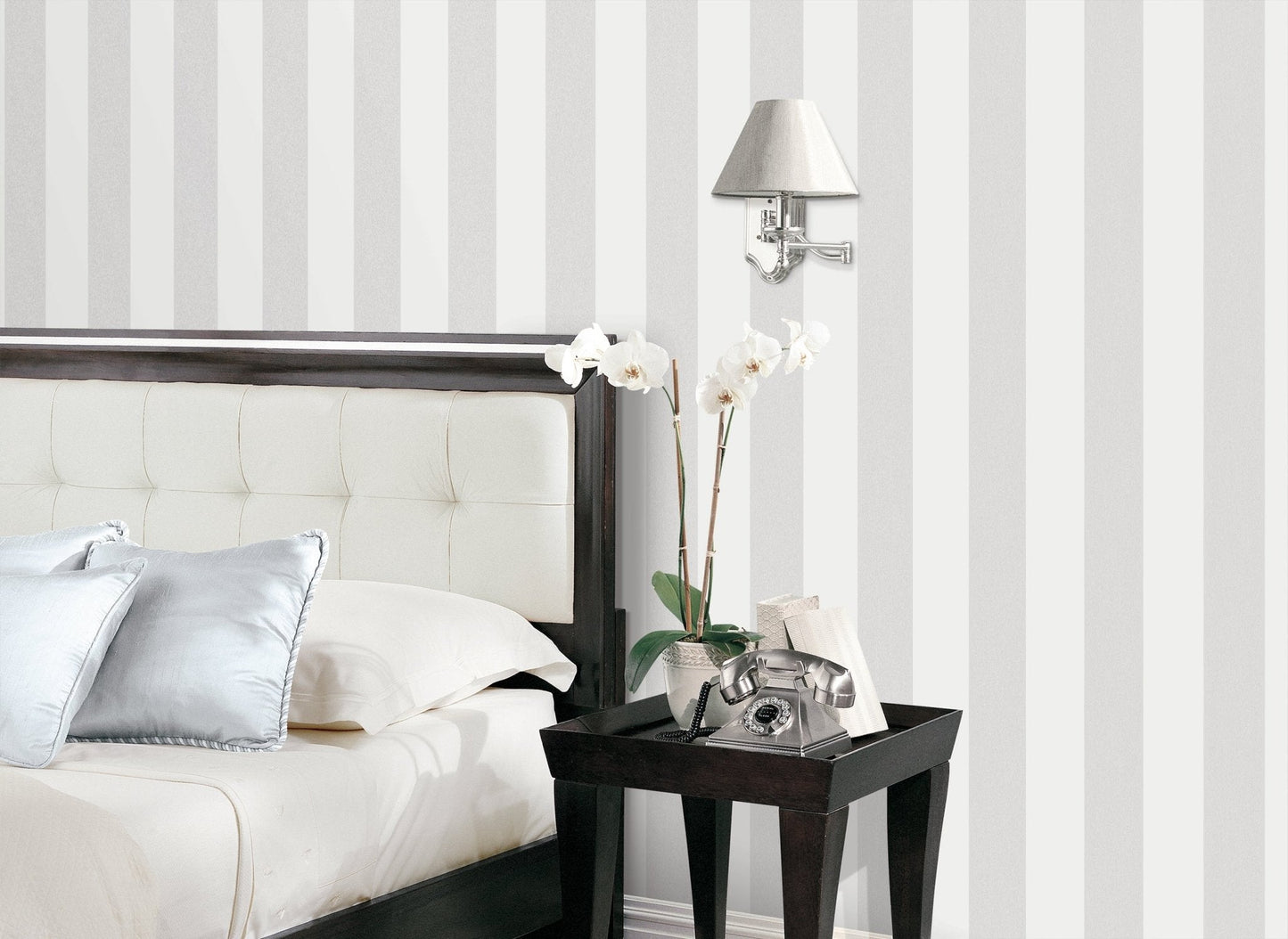 Smart Stripes Wide Stripe Wallpaper - White - Galerie - G67581 - Premier Wallcovering