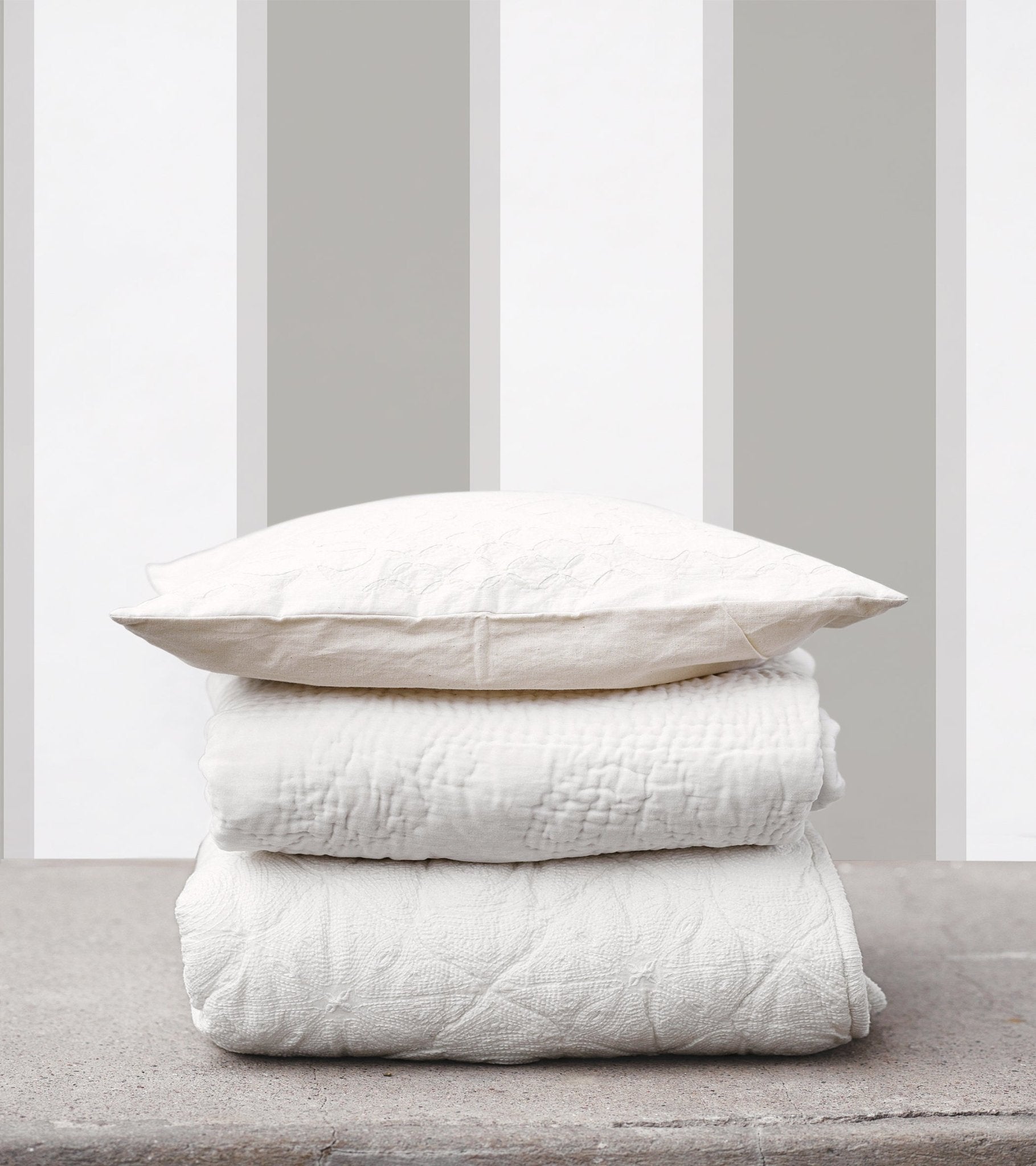 Smart Stripes Wide Stripe Wallpaper - Grey / White - Galerie - G67552 - Premier Wallcovering