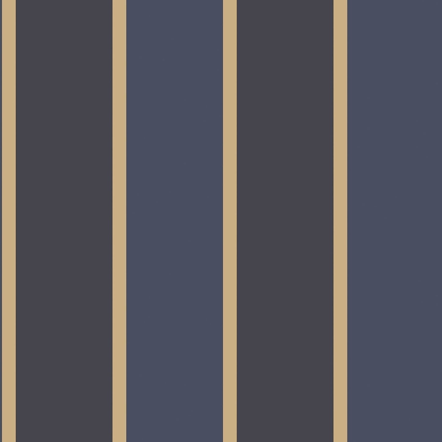 Smart Stripes Wide Stripe Wallpaper - Dark Blue - Galerie - G67545 - Premier Wallcovering