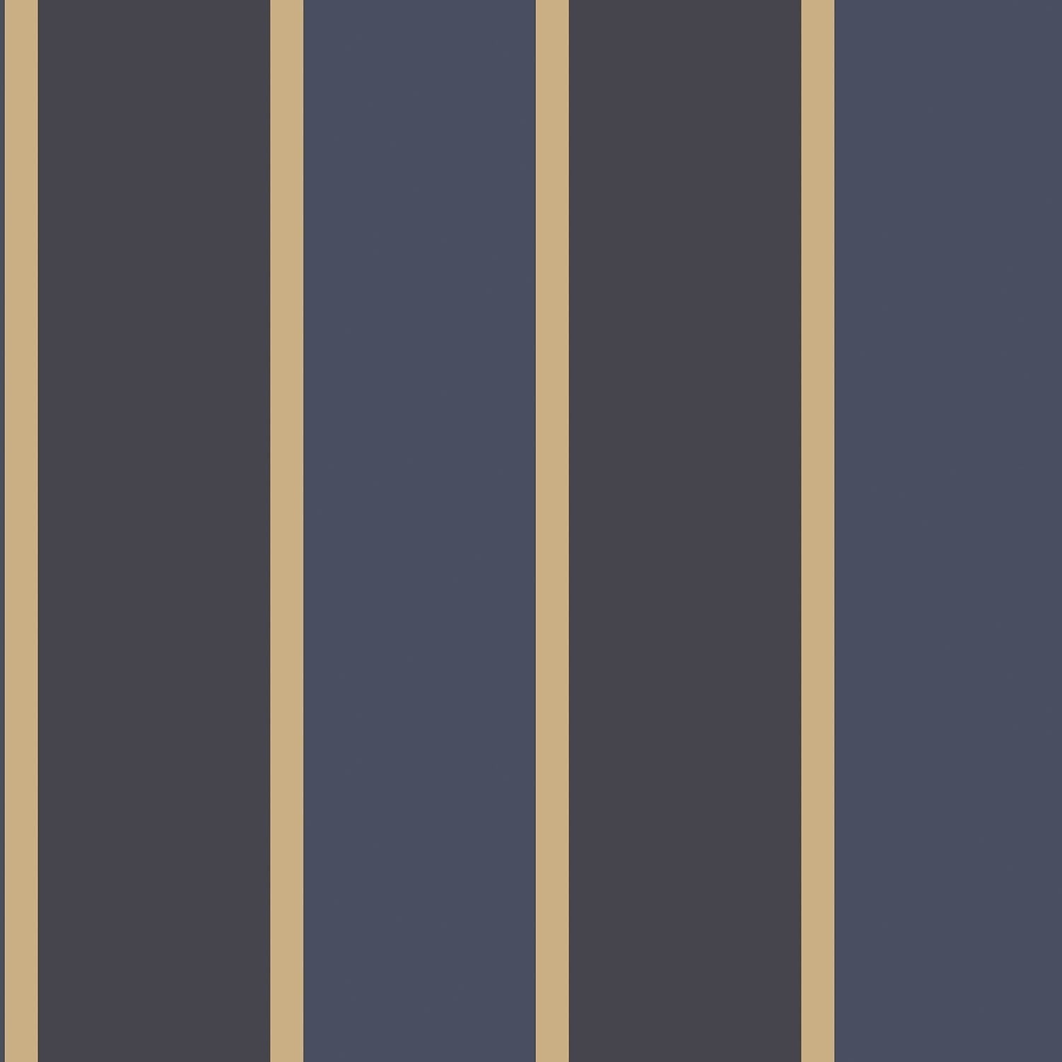 Smart Stripes Wide Stripe Wallpaper - Dark Blue - Galerie - G67545 - Premier Wallcovering