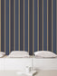 Smart Stripes Wide Stripe Wallpaper - Dark Blue - Galerie - G67545 - Premier Wallcovering
