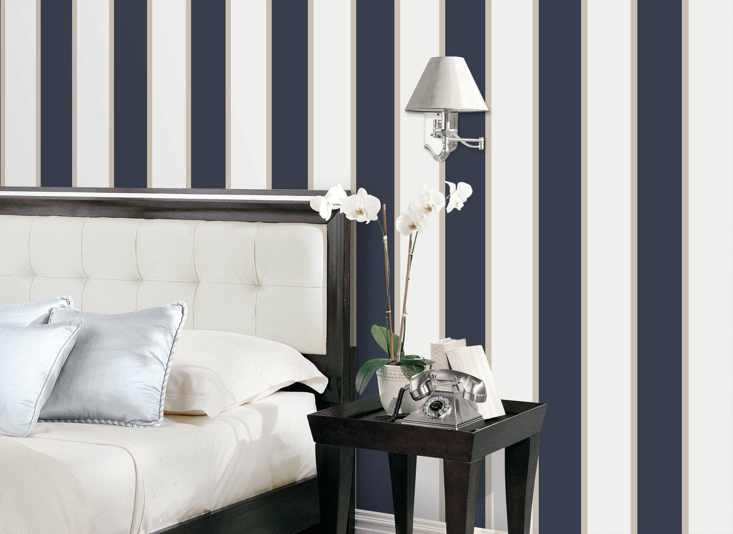 Smart Stripes Wide Stripe Wallpaper - Blue - Galerie - G67550 - Premier Wallcovering