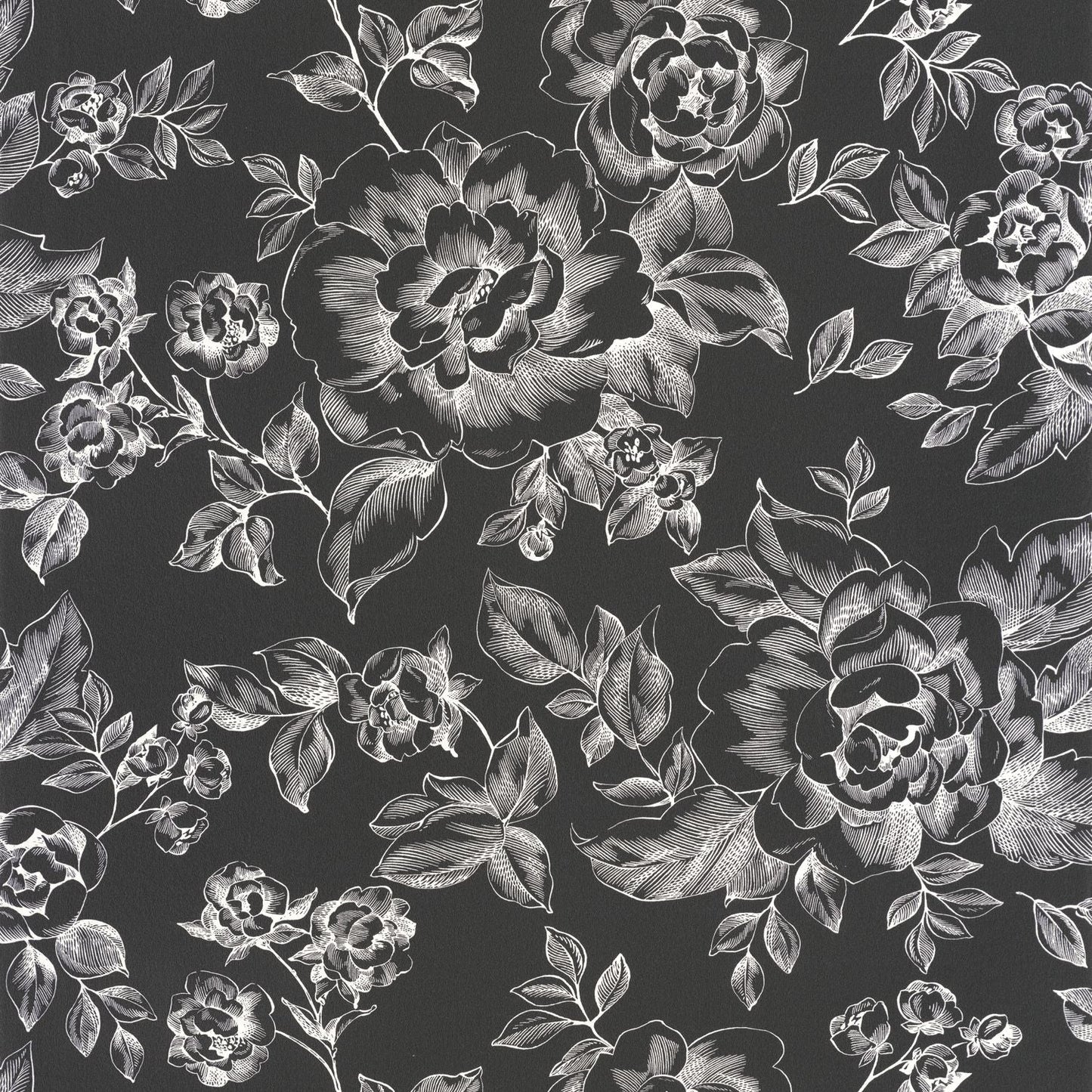 Smile A Fleur De Peau Wallpaper - Noir Blanc - Caselio - 69849122