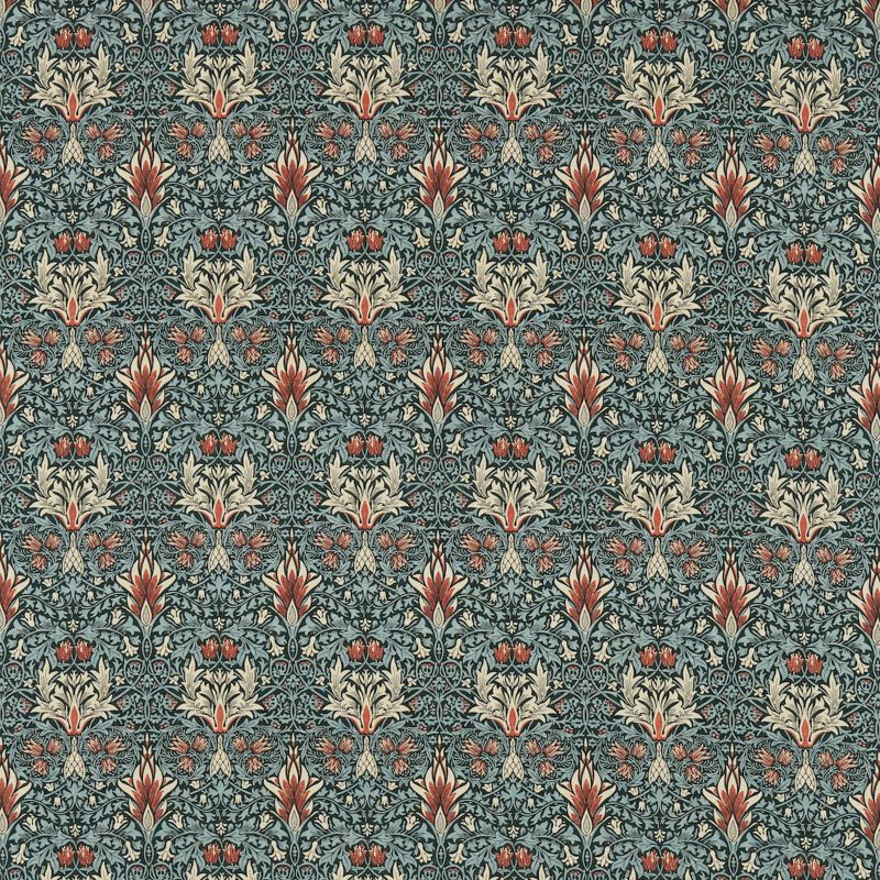 Snakeshead Fabric - Thistle/Russet - Morris & Co - 224466 - Premier Wallcovering