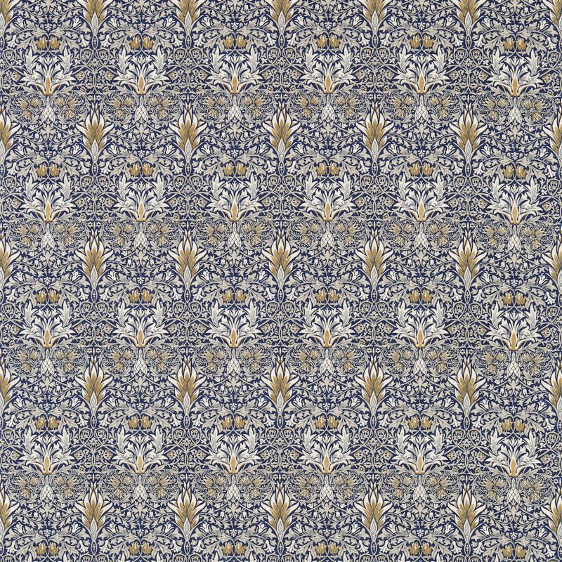 Snakeshead Fabric - Indigo/Hemp - Morris & Co - 224469 - Premier Wallcovering