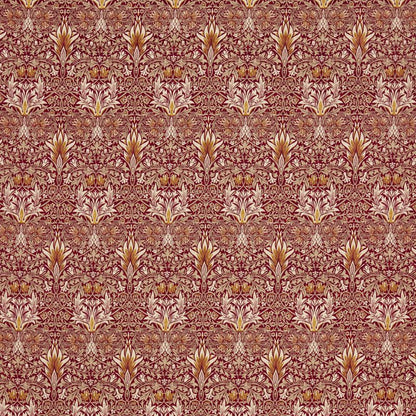 Snakeshead Velvet Fabric - Crimson/Saffron - Morris & Co - 236935 - Premier Wallcovering