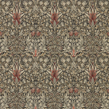 Snakeshead Wallpaper - Charcoal/Spice - 216425 - Morris & Co - Premier Wallcovering