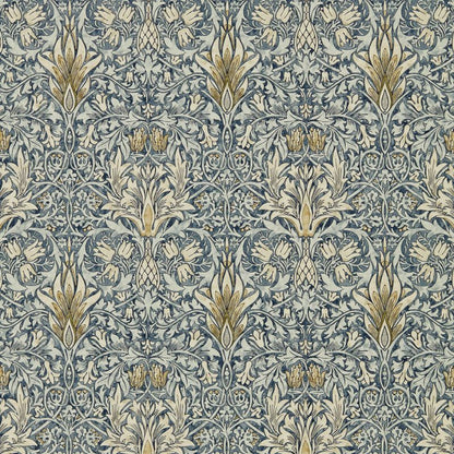 Snakeshead Wallpaper - Indigo/Cumin - Morris & Co - 216812 - Morris Wallpaper