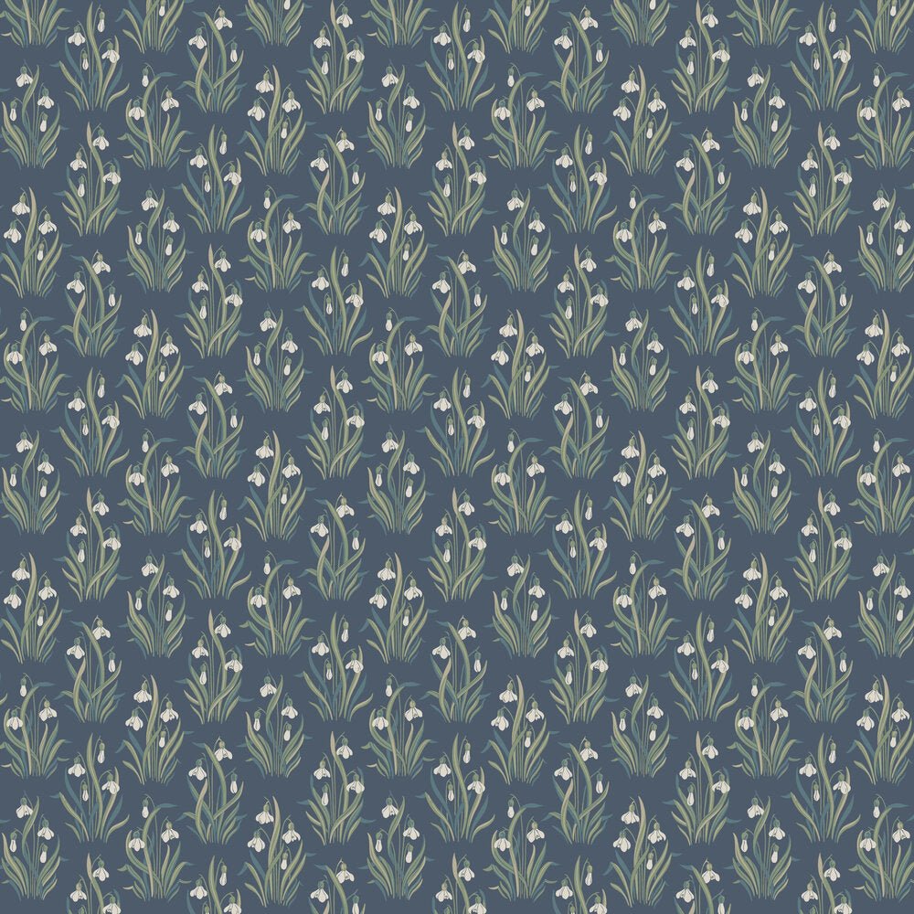 Snodroppe Wallpaper - Blue - Boråstapeter - 4836 - Premier Wallcovering