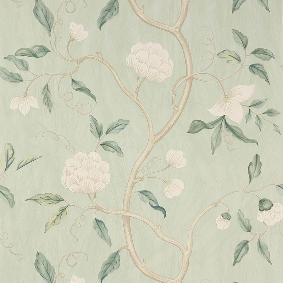 Snow Tree Wallpaper - Pale Aqua - Colefax & Fowler - 07949/12 - Premier Wallcovering